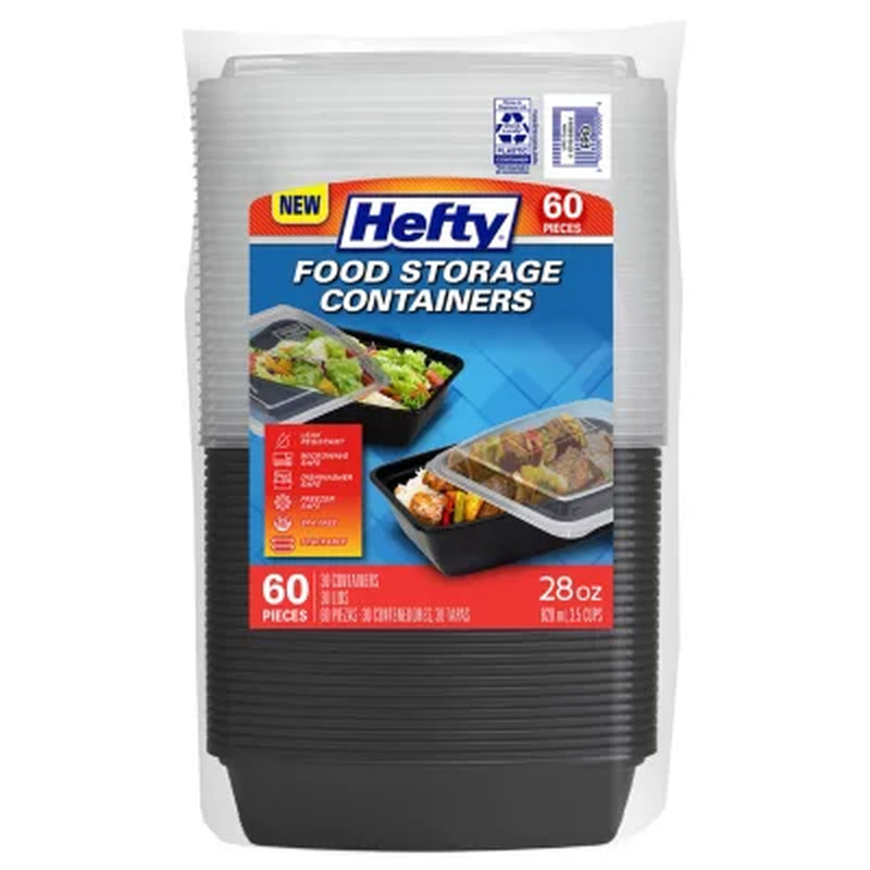 30 COUNT HEFTY FOOD STORAGE CONTAINERS W/ LIDS